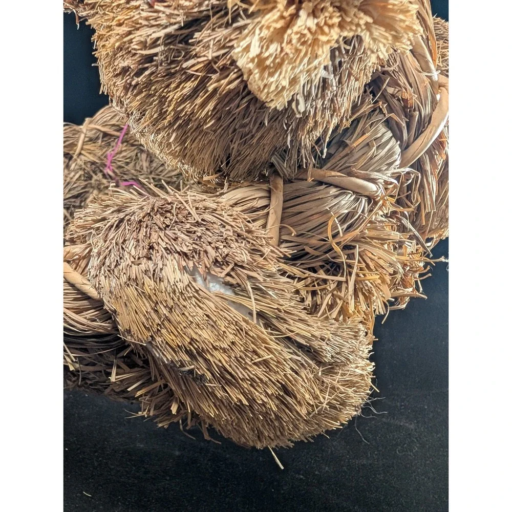 Natural Woven Straw Easter Basket with Sisal Bunny‎ Rabbit Rustic Holiday Decor
